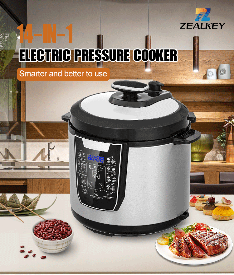 In style Massive Capability Stainless Metal Electrical Stress Cooker - Silver Automated Rice Cooker for Residence Use